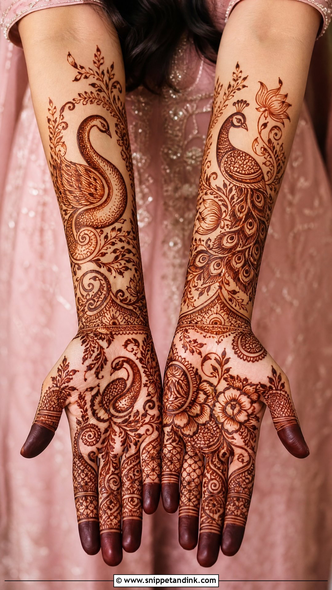 Swan And Peacock Mehndi Design - Snippet and Ink - 30 Swan Mehndi Designs