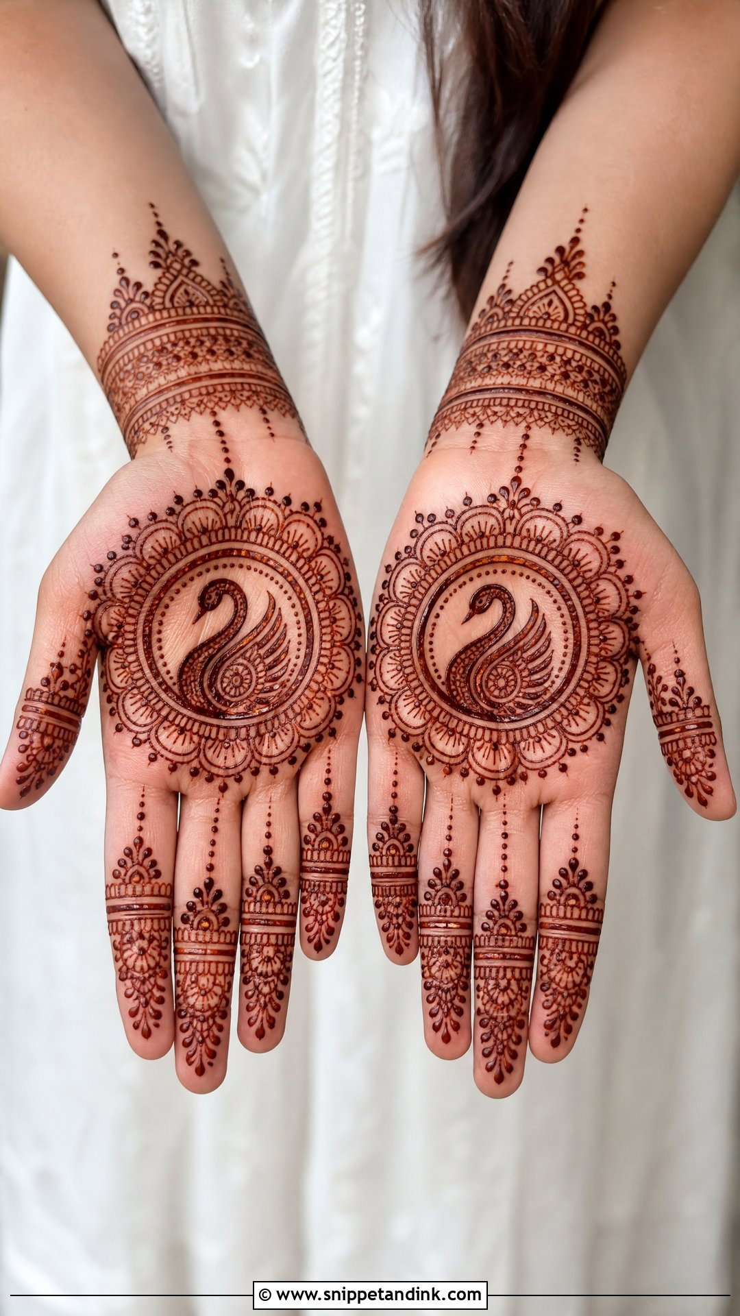 Swan Mandala Mehndi Design - Snippet and Ink - 30 Swan Mehndi Designs