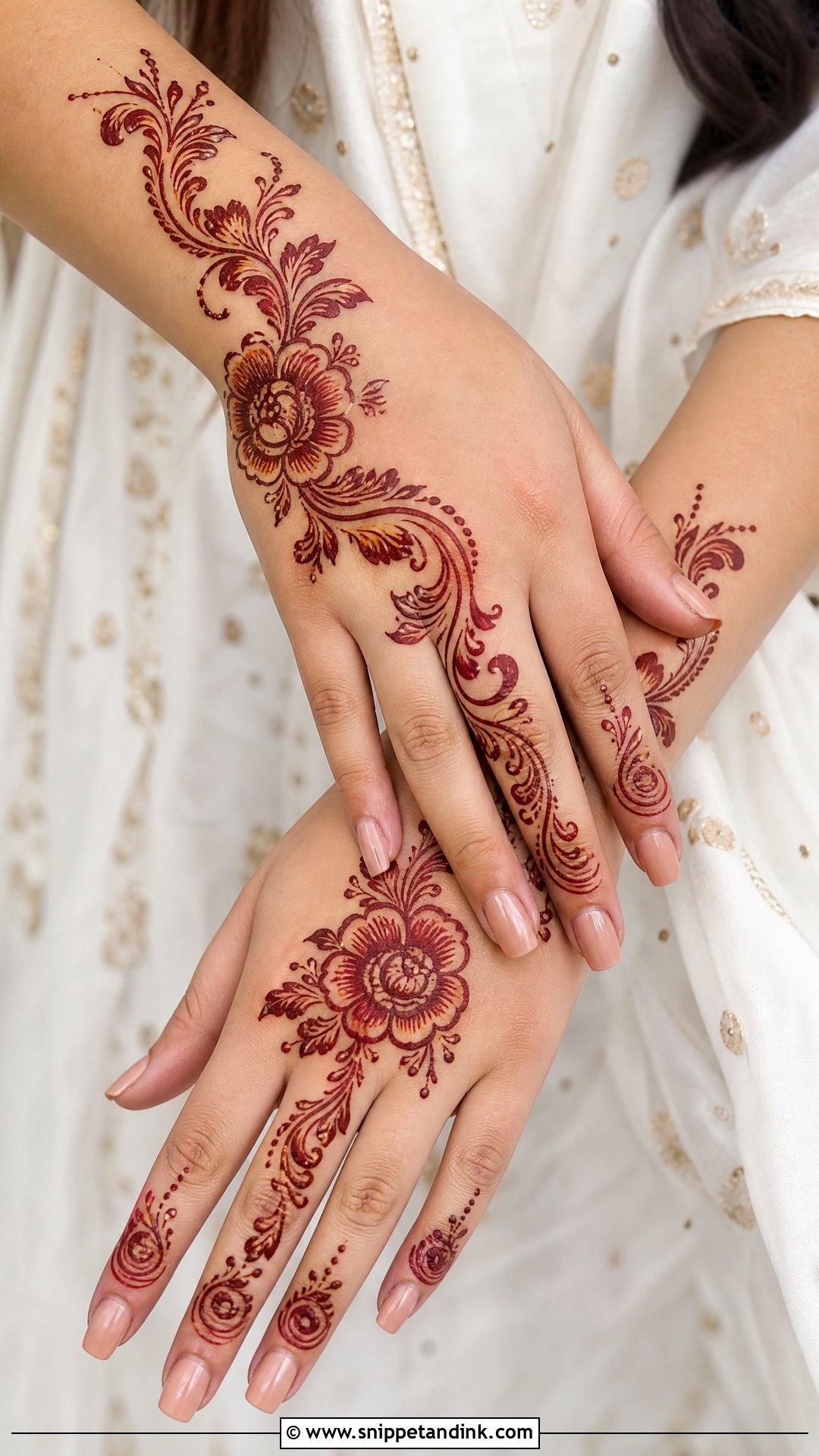 Swan Mehndi Design For Back Hand - Snippet and Ink - 30 Swan Mehndi Designs