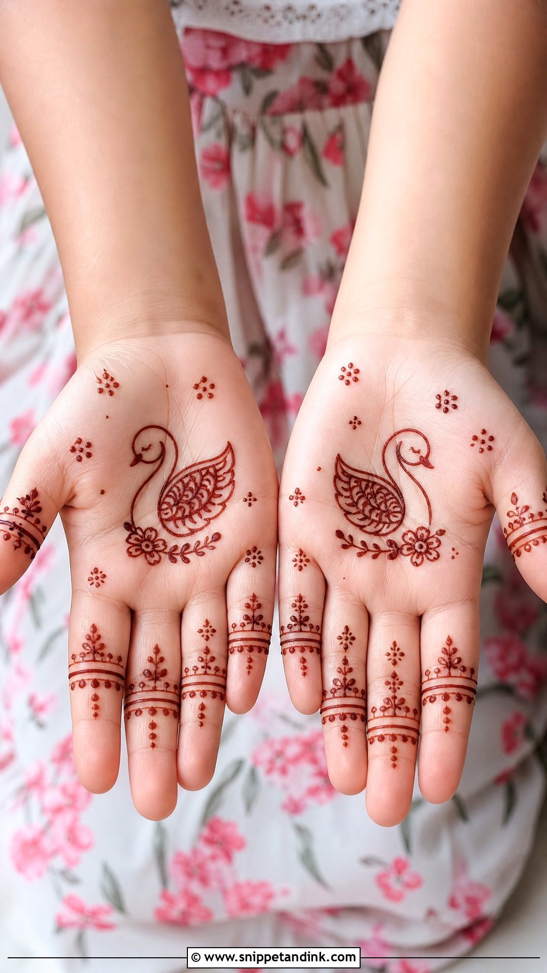 Swan Mehndi Design For Kids - Snippet and Ink - 30 Swan Mehndi Designs