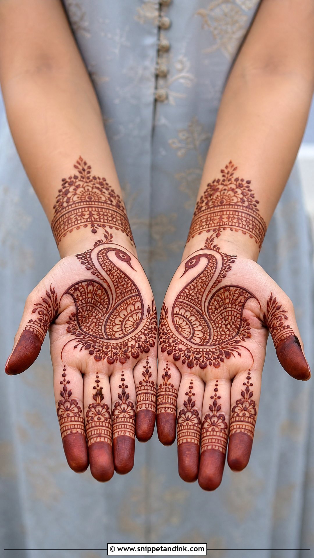 Swan Paisley Mehndi Design - Snippet and Ink - 30 Swan Mehndi Designs