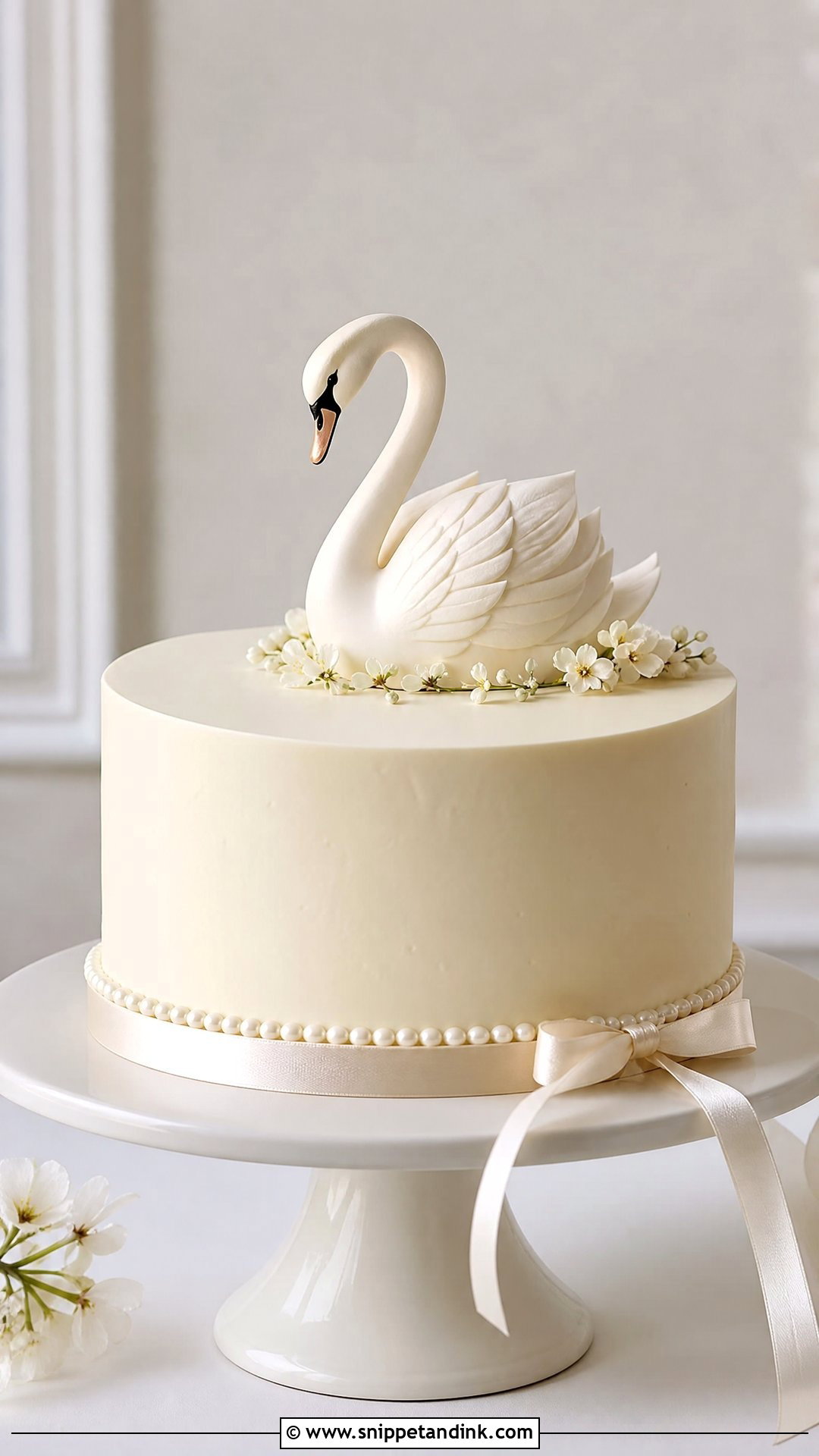 Swan Wedding Cake With Minimalist Style - Snippet and Ink - 30 Swan Cake Ideas for Wedding