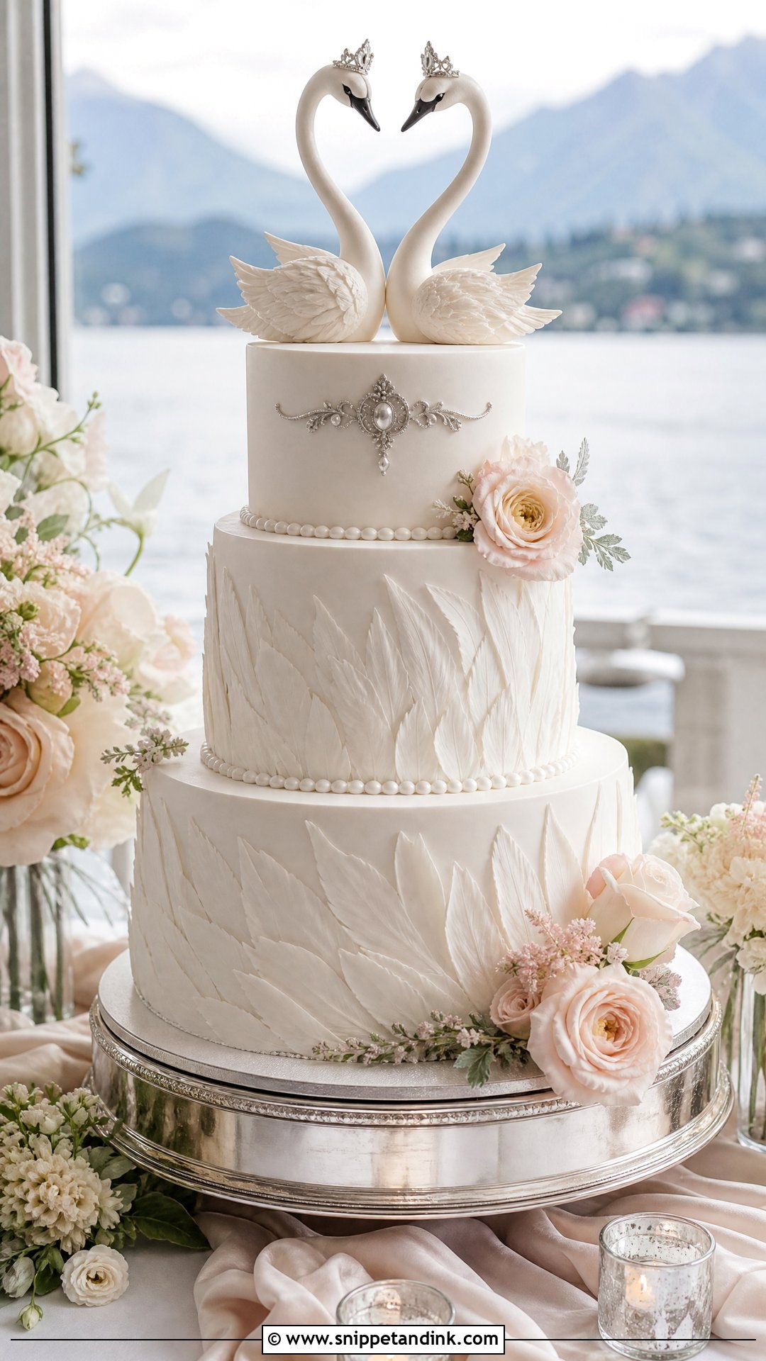 Swan Wedding Cake - Snippet and Ink - 30 Fantasy Cake Ideas for Wedding