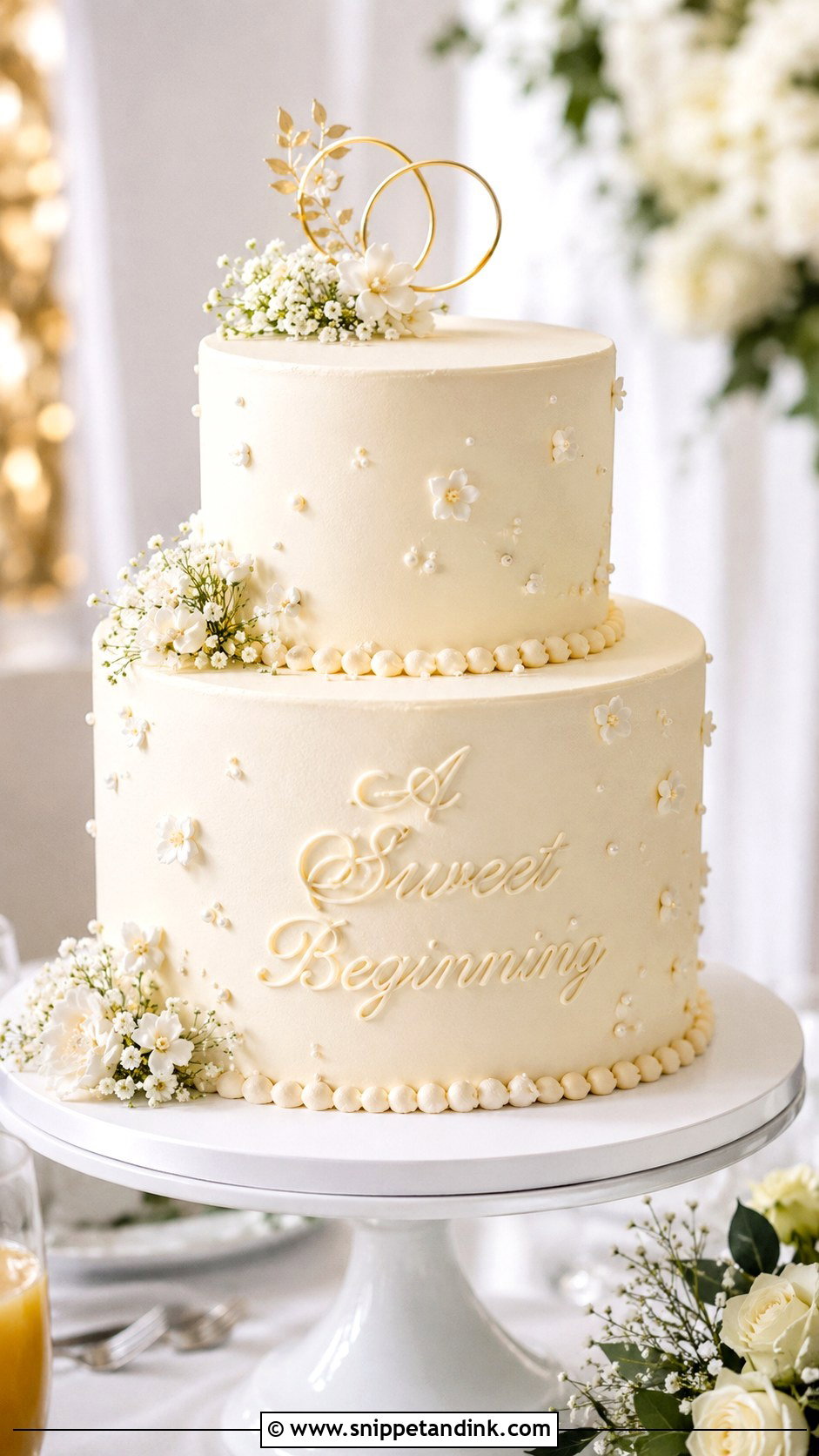 Sweet Beginning Wedding Cake - Snippet and Ink - 20 Quote Cake Ideas for Wedding