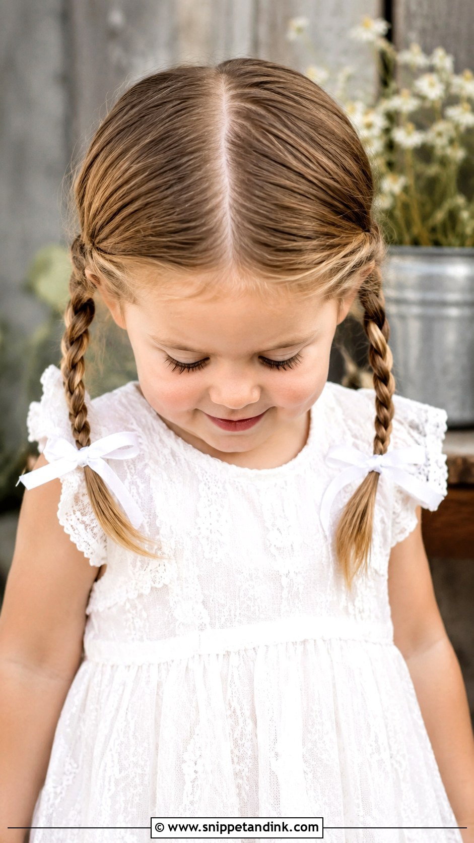 Sweet Pigtail Braids - Snippet and Ink - 20 Flowergirl Hairstyle for Toddler Ideas