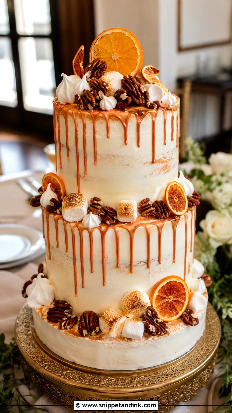 Sweet Potato Wedding Cake - Snippet and Ink - 25 Thanksgiving Wedding Cake Ideas