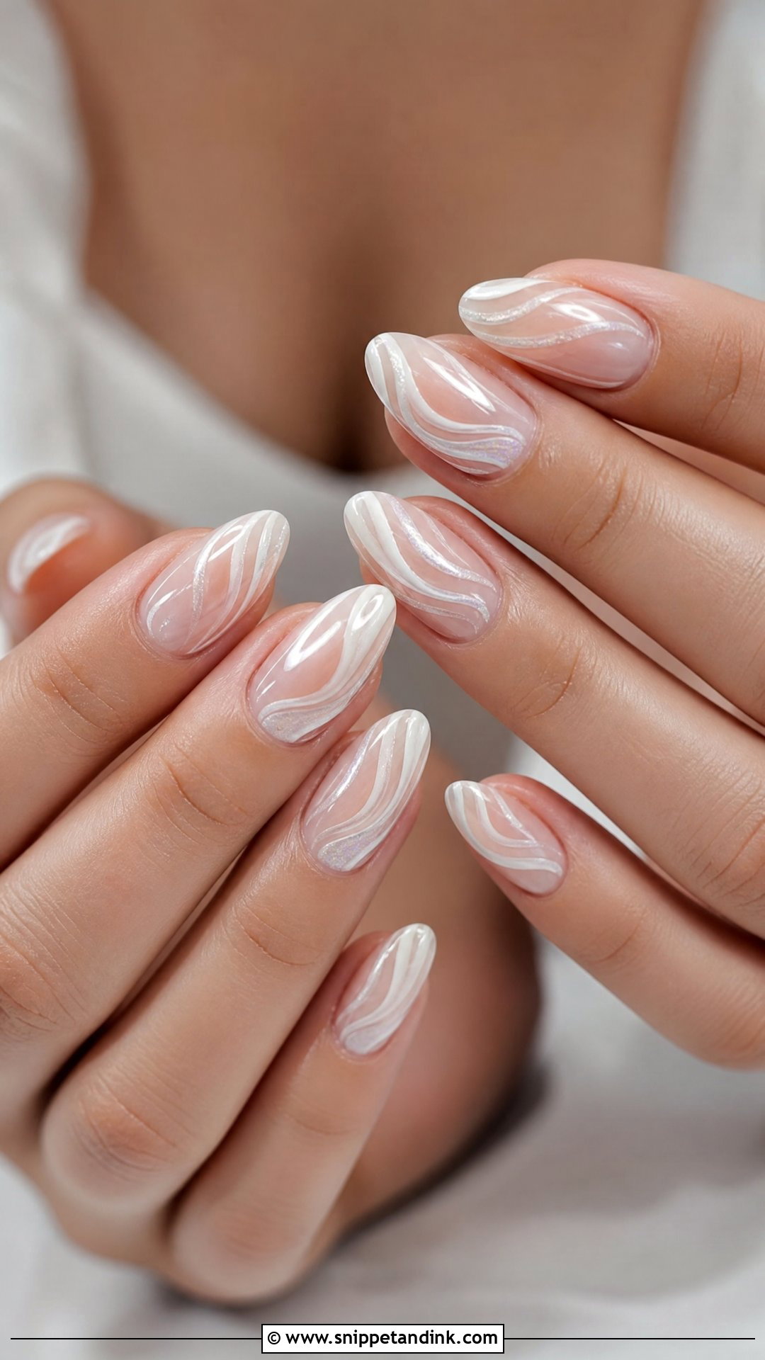 Swirl Bridal Nails - Snippet and Ink - 35 Bridal Nail Art Ideas
