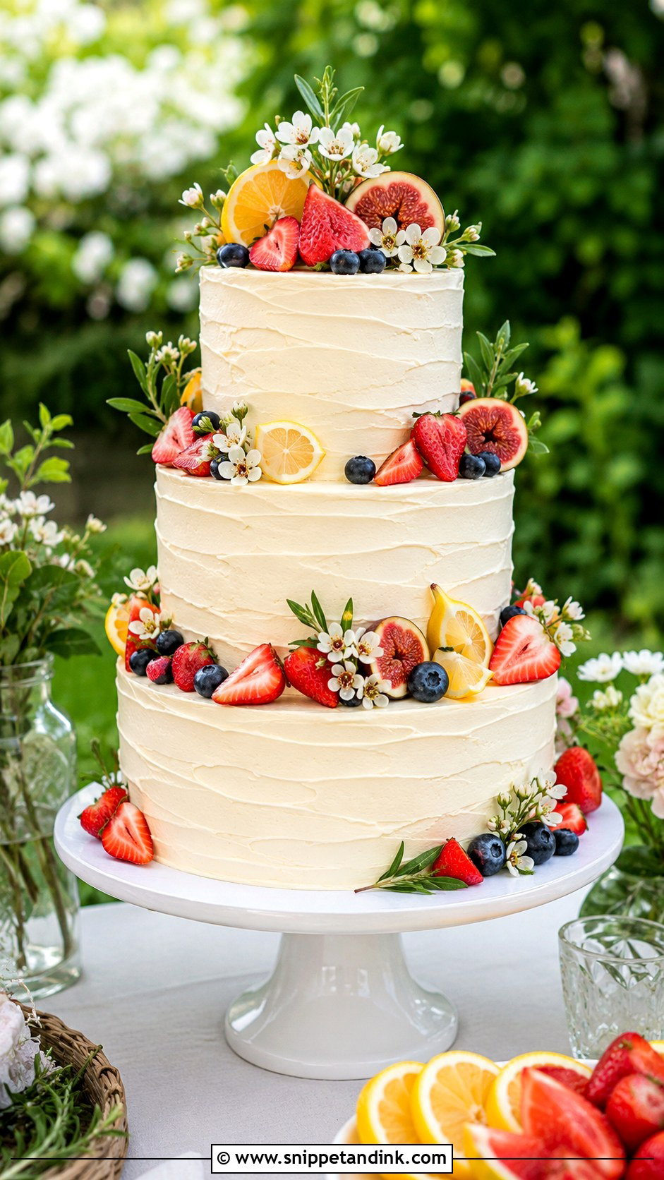 Swiss Meringue Buttercream Fruit Wedding Cake - Snippet and Ink - 25 Swiss Meringue Buttercream Wedding Cake Ideas