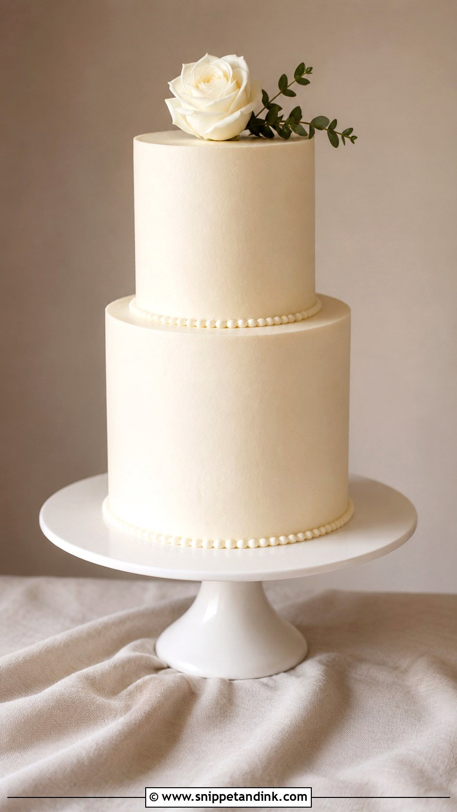 Swiss Meringue Buttercream Minimalist Wedding Cake - Snippet and Ink - 25 Swiss Meringue Buttercream Wedding Cake Ideas