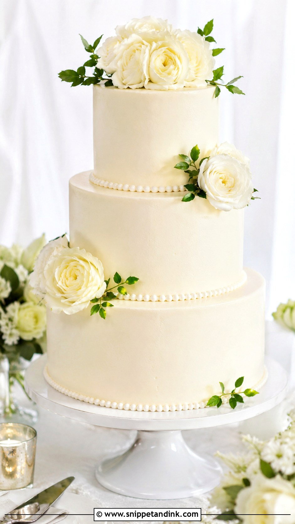 Swiss Meringue Buttercream Round Wedding Cake - Snippet and Ink - 25 Swiss Meringue Buttercream Wedding Cake Ideas