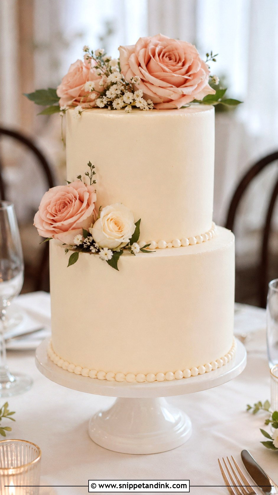 Swiss Meringue Buttercream Two Tier Wedding Cake - Snippet and Ink - 25 Swiss Meringue Buttercream Wedding Cake Ideas