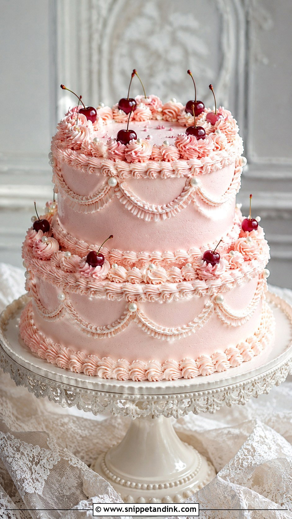 Swiss Meringue Buttercream Vintage Wedding Cake - Snippet and Ink - 25 Swiss Meringue Buttercream Wedding Cake Ideas