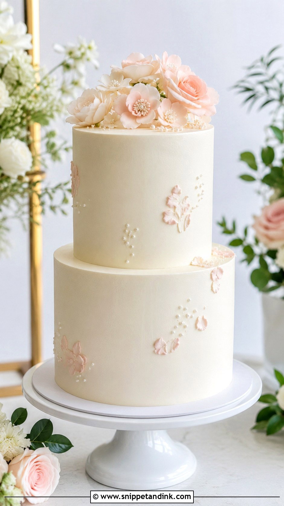 Swiss Meringue Buttercream Wedding Cake - Snippet and Ink - 20 Frosting for Wedding Cakes
