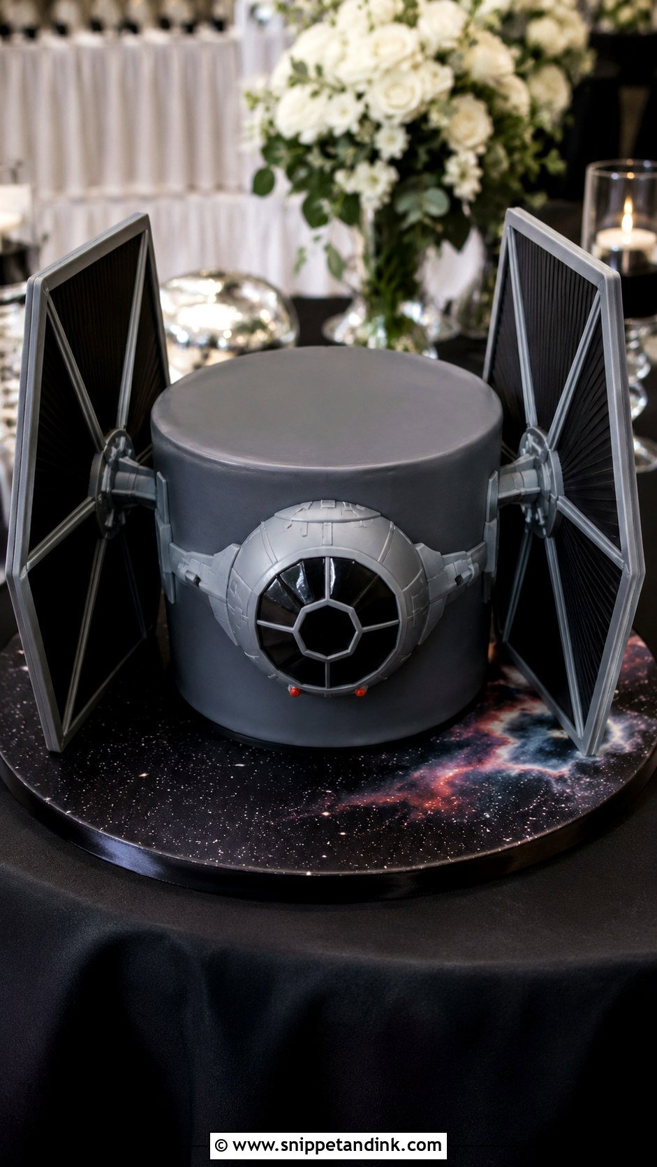 TIE Fighter Groom Cake - Snippet and Ink - 25 Star Wars Groom Cake Ideas