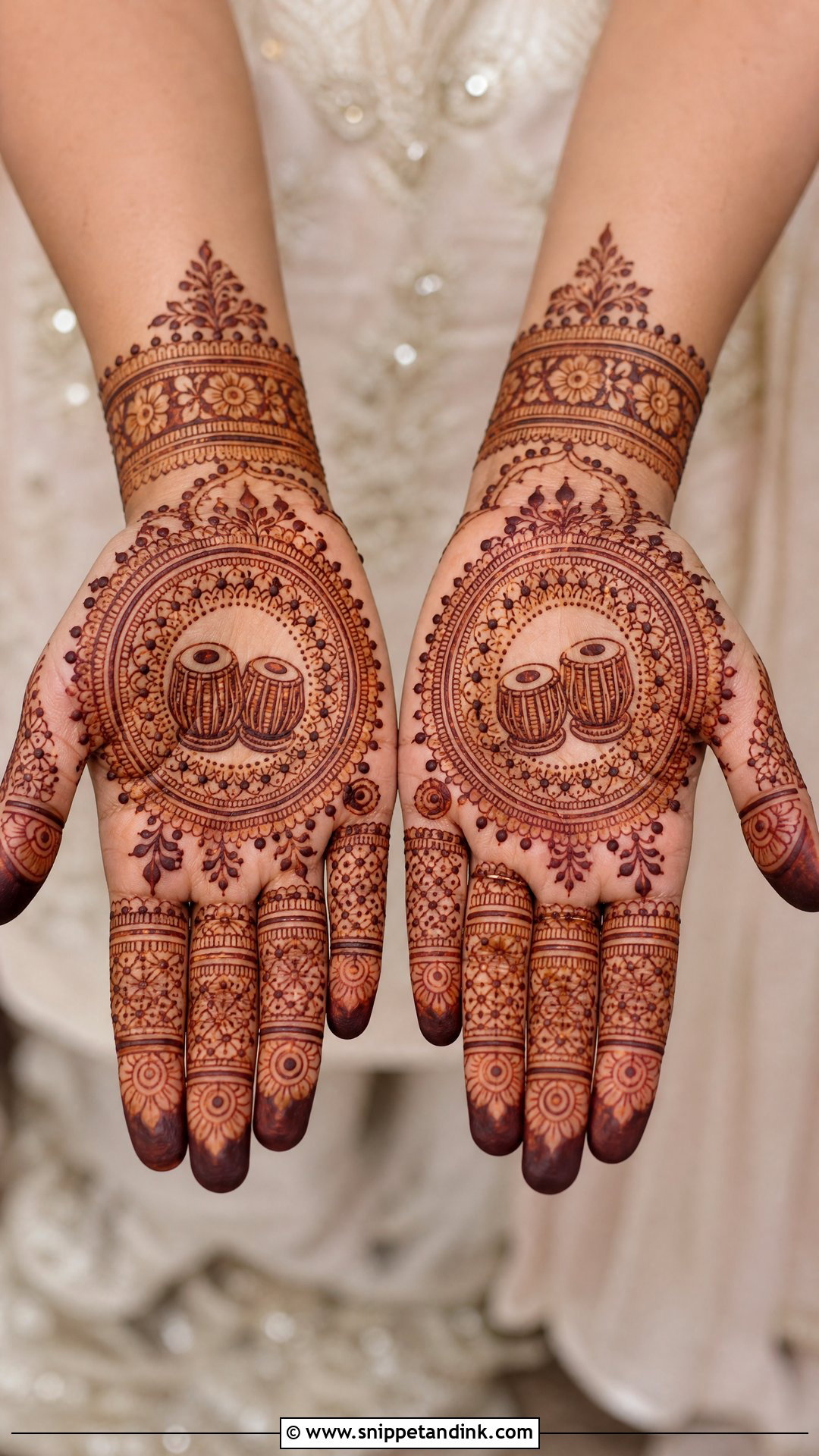 Tabla Bridal Instruments Mehndi Design - Snippet and Ink - 20 Bridal Instruments Mehndi Designs