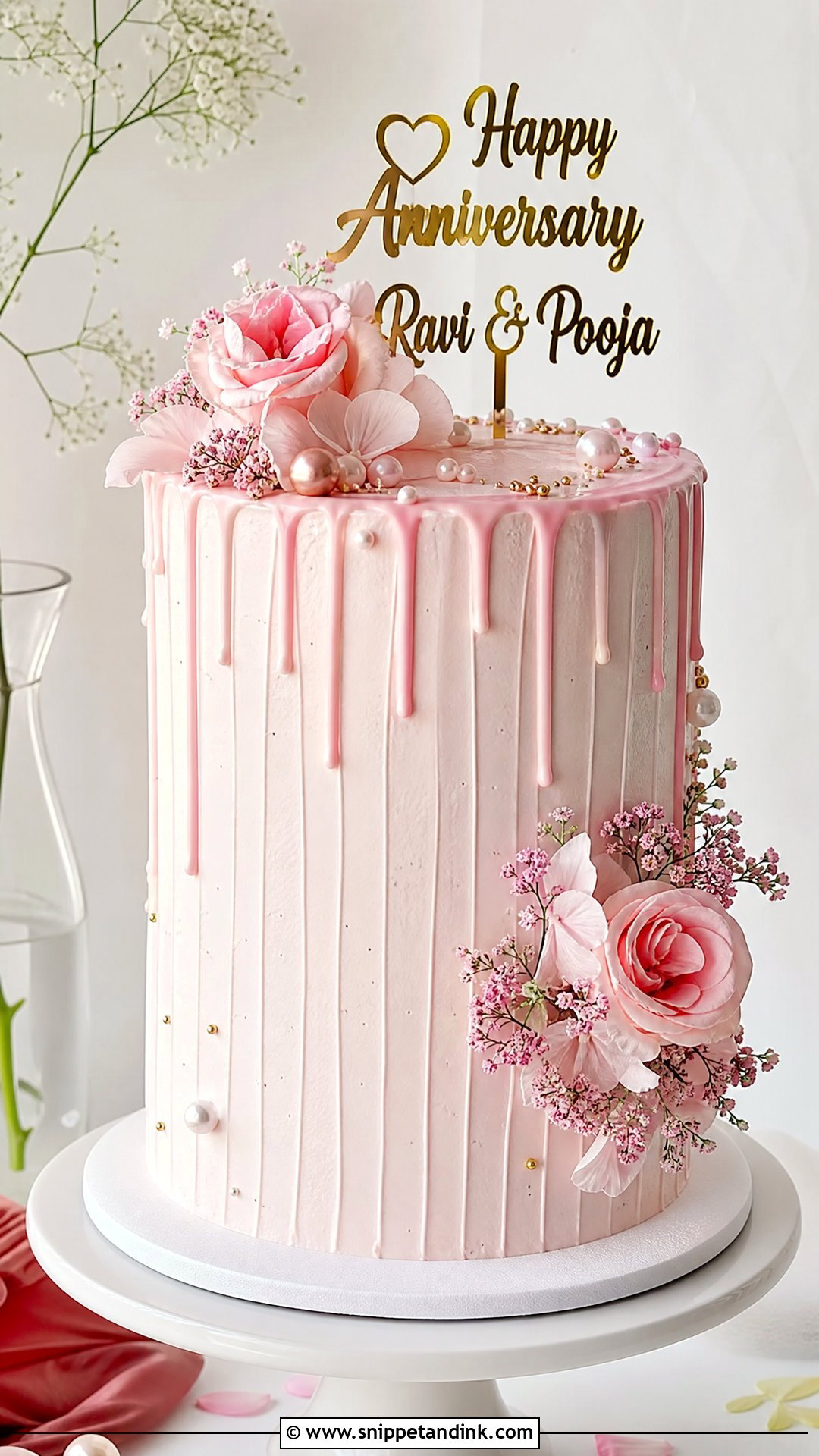 Tall Anniversary Cake - Snippet and Ink - 30 Couple Anniversary Cake Ideas