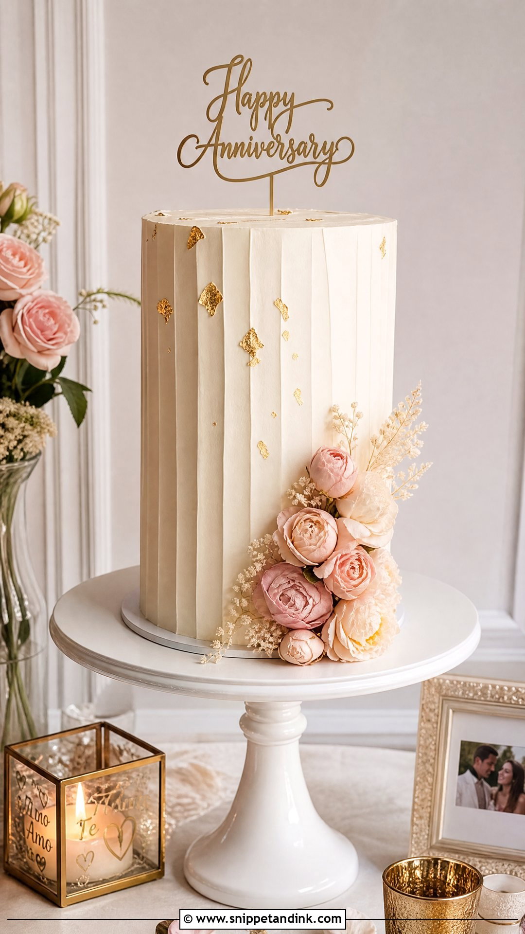 Tall Anniversary Cake - Snippet and Ink - 30 Marriage Anniversary Cake Design Ideas