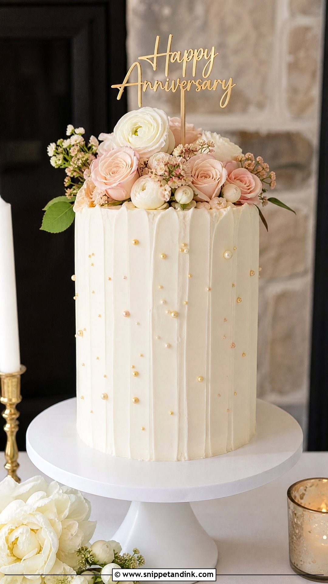 Tall Anniversary Cake - Snippet and Ink - 30 Marriage Anniversary Cake Ideas