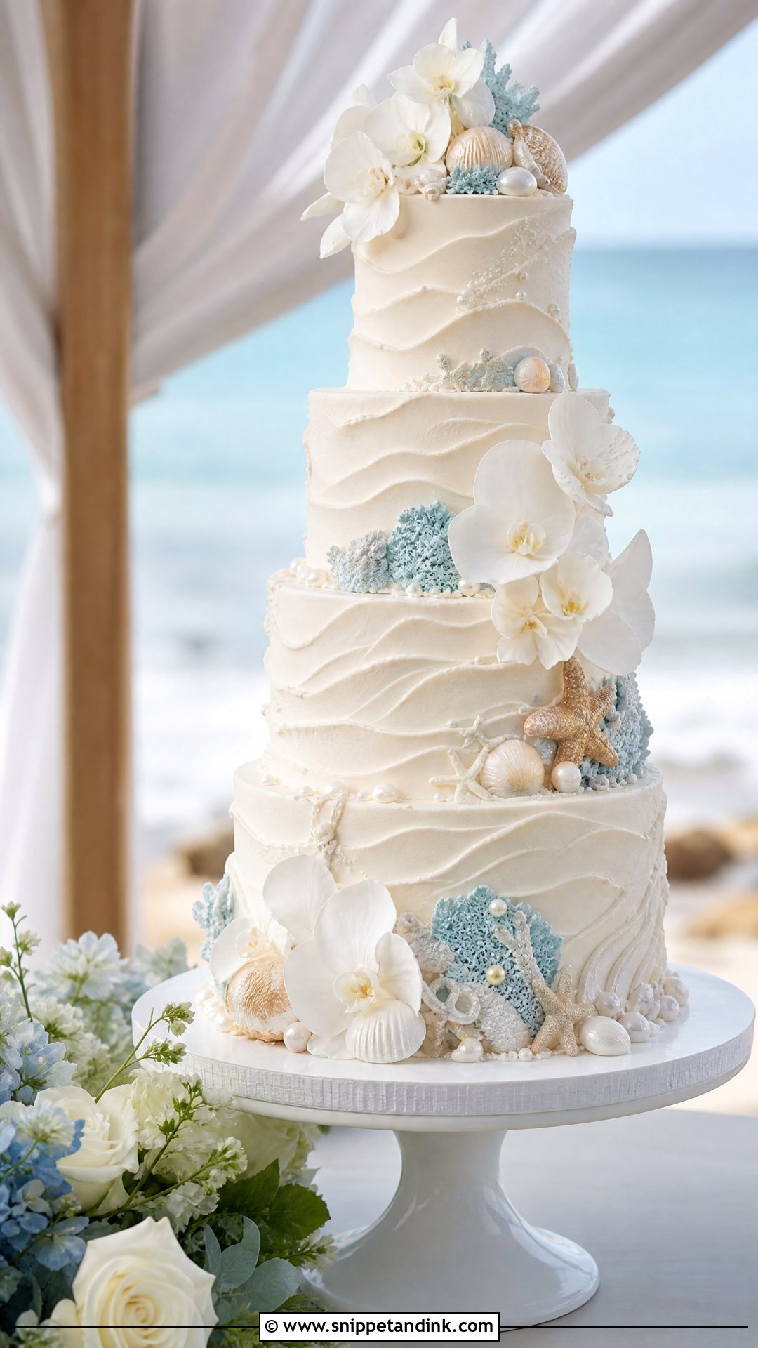 Tall Beach Wedding Cake - Snippet and Ink - 25 Tall Cakes for Wedding