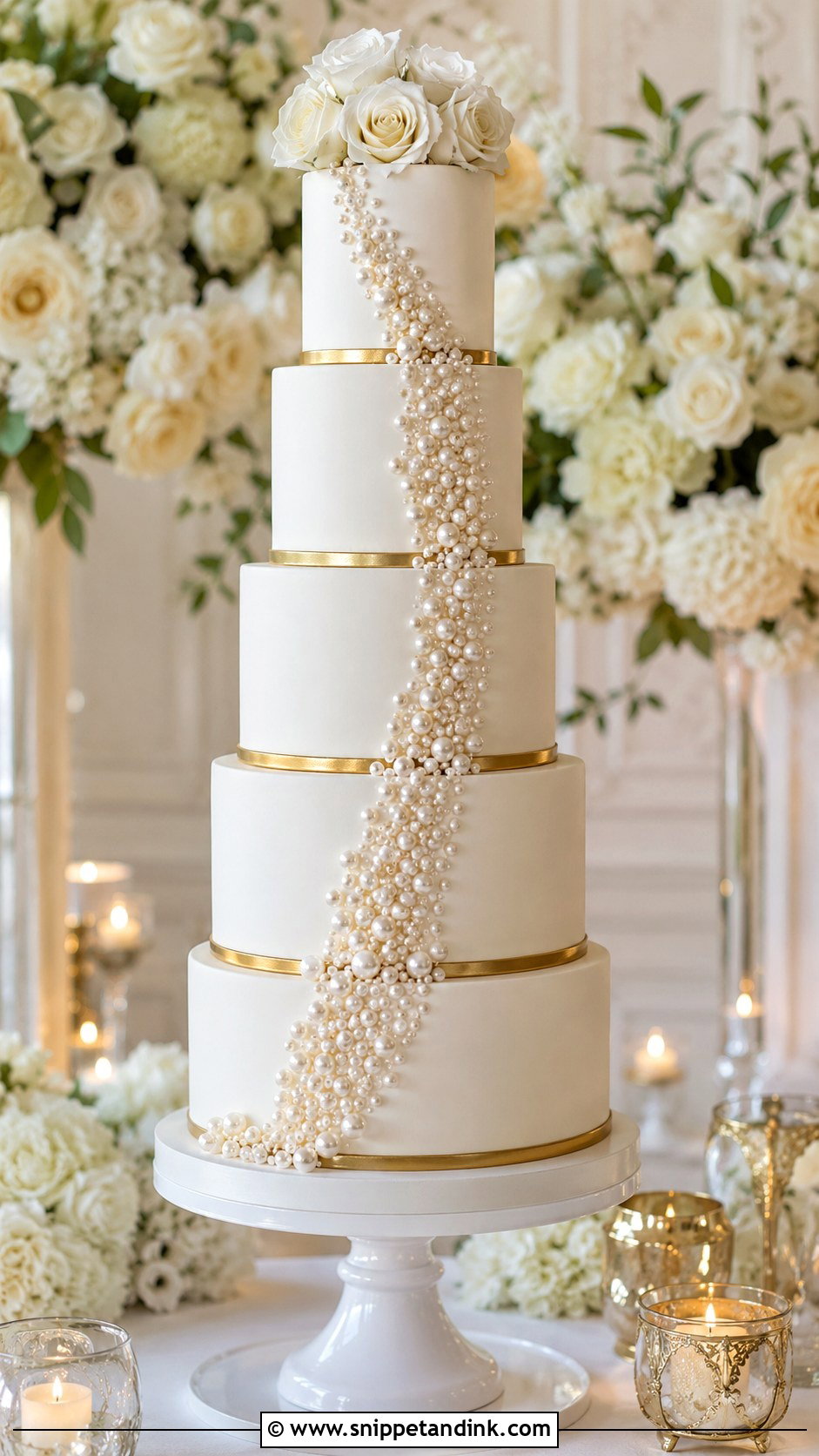 Tall Bling Wedding Cake - Snippet and Ink - 20 Bling Cakes for Wedding
