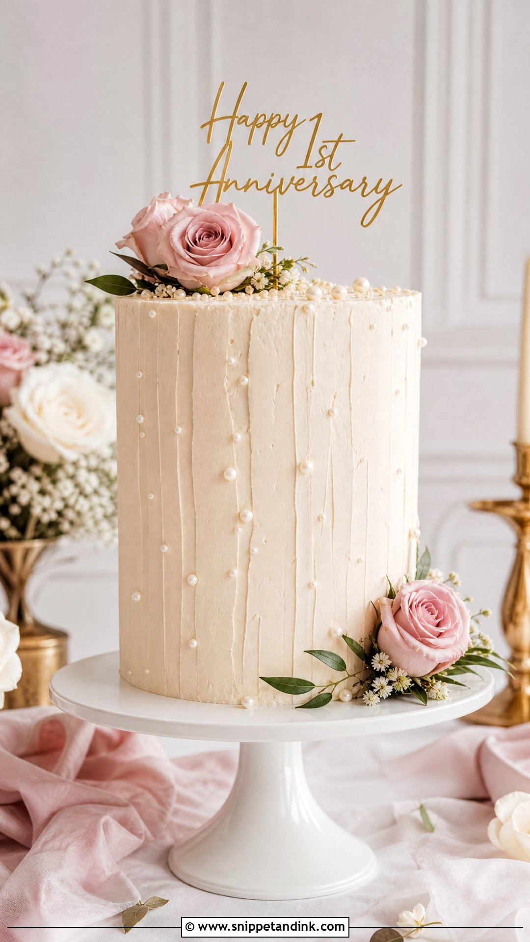 Tall Buttercream Anniversary Cake - Snippet and Ink - 25 Couple 1st Anniversary Cake Ideas