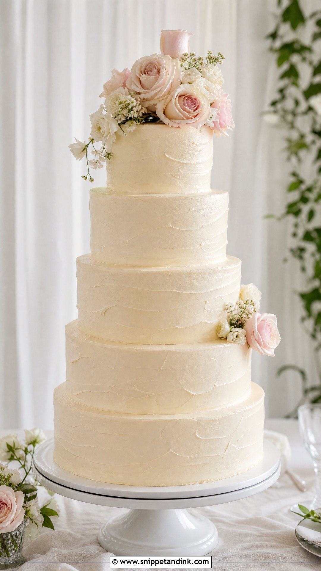 Tall Buttercream Wedding Cake - Snippet and Ink - 25 Tall Cakes for Wedding