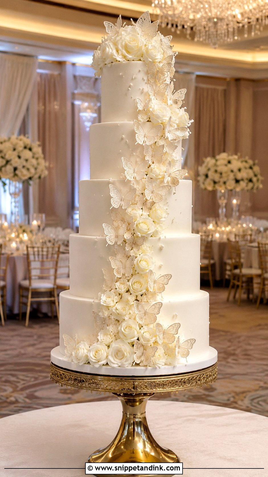 Tall Butterfly Wedding Cake - Snippet and Ink - 20 Cake Ideas with Butterfly for Wedding