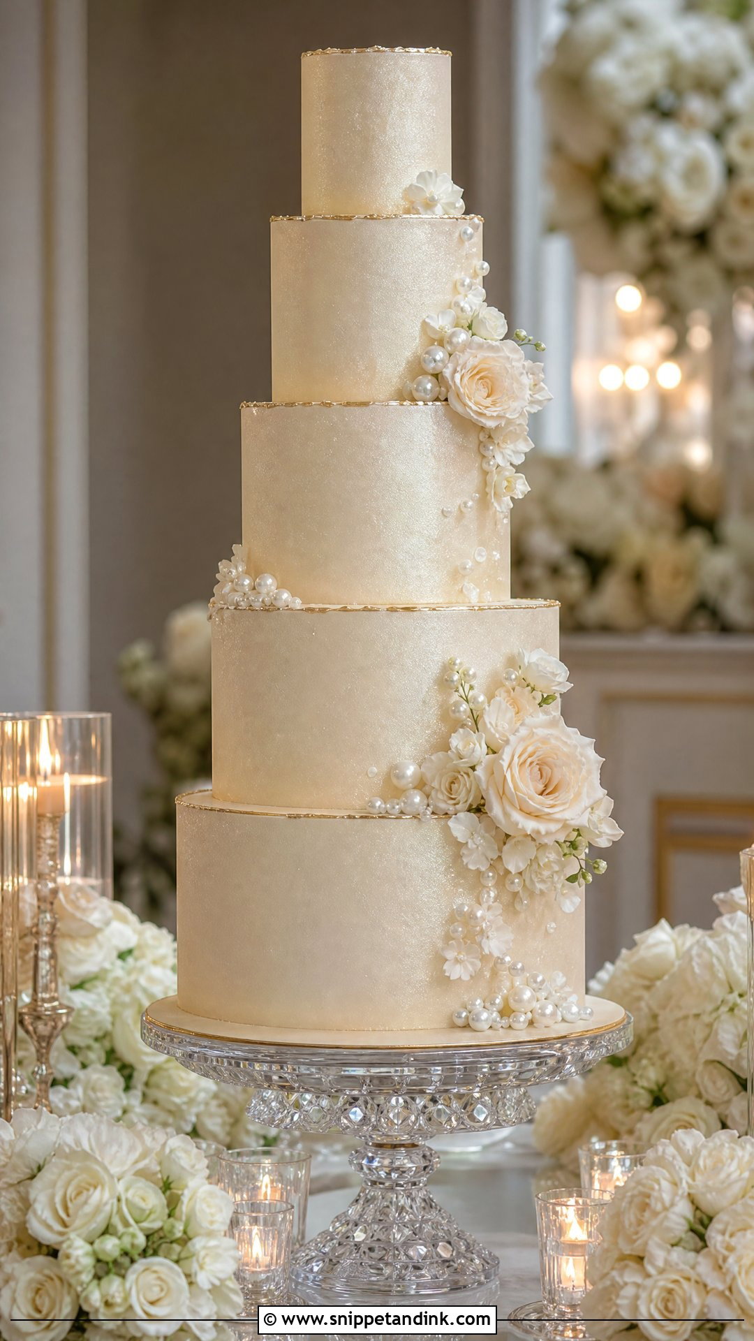 Tall Champagne Wedding Cake - Snippet and Ink - 25 Tall Cakes for Wedding