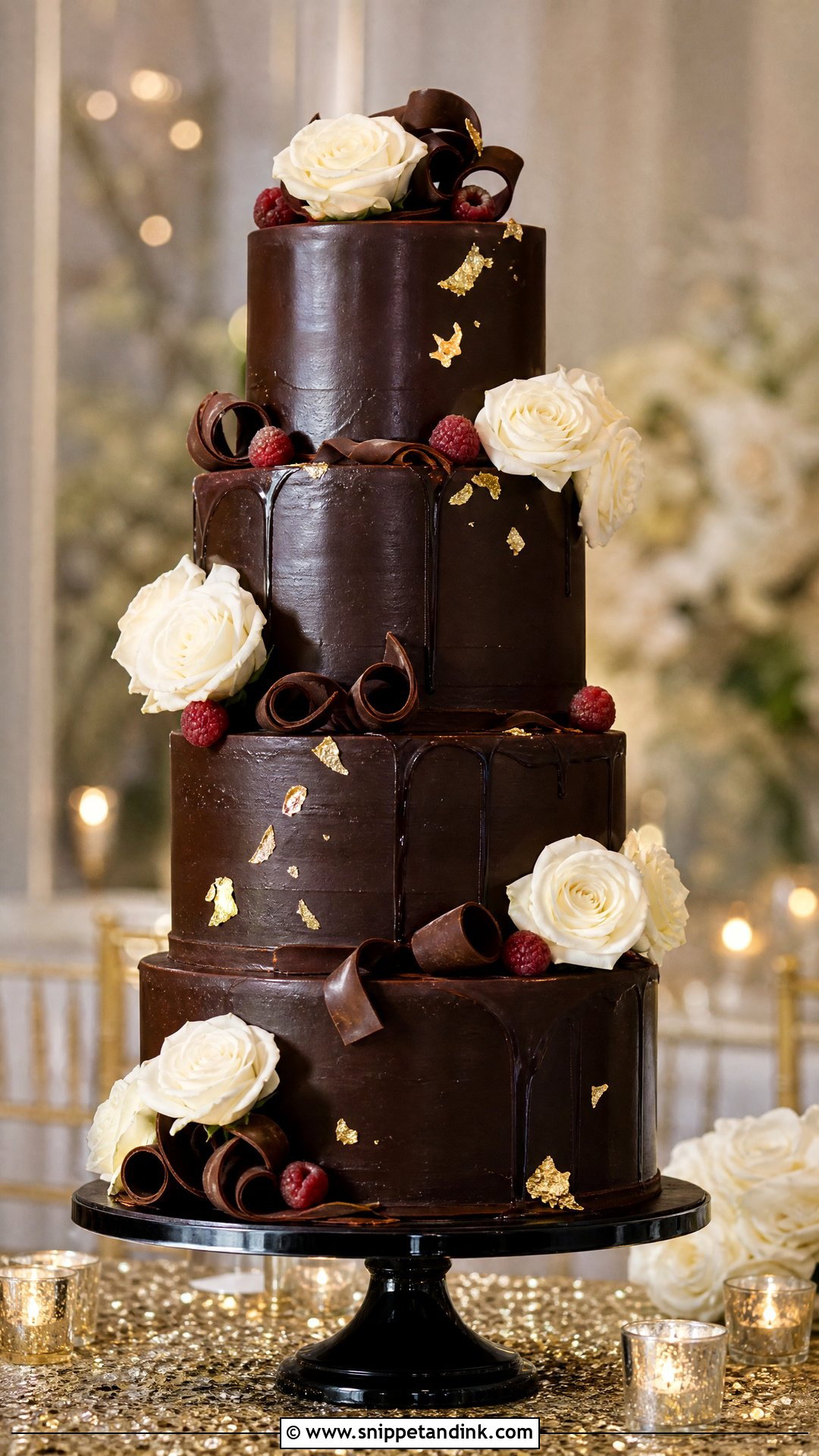 Tall Chocolate Wedding Cake - Snippet and Ink - 25 Tall Cakes for Wedding