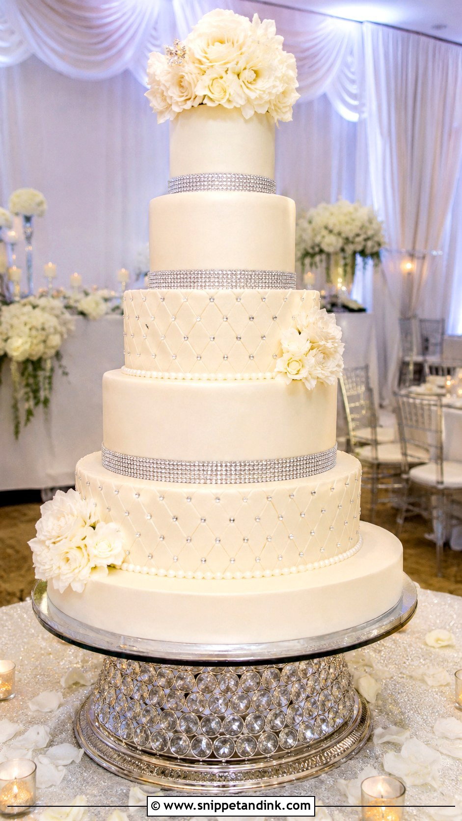 Tall Diamond Wedding Cake - Snippet and Ink - 25 Diamond Bling Wedding Cakes