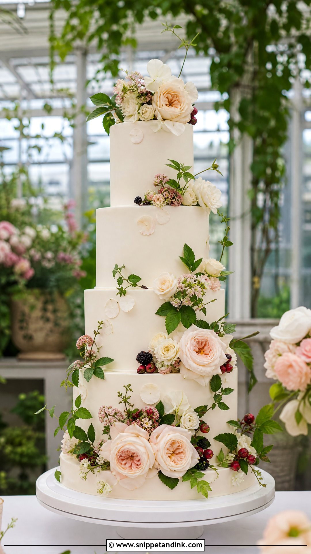 Tall Garden Wedding Cake - Snippet and Ink - 25 Tall Cakes for Wedding