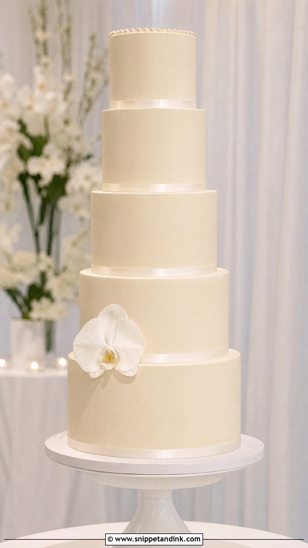 Tall Minimalist Wedding Cake - Snippet and Ink - 25 Tall Cakes for Wedding