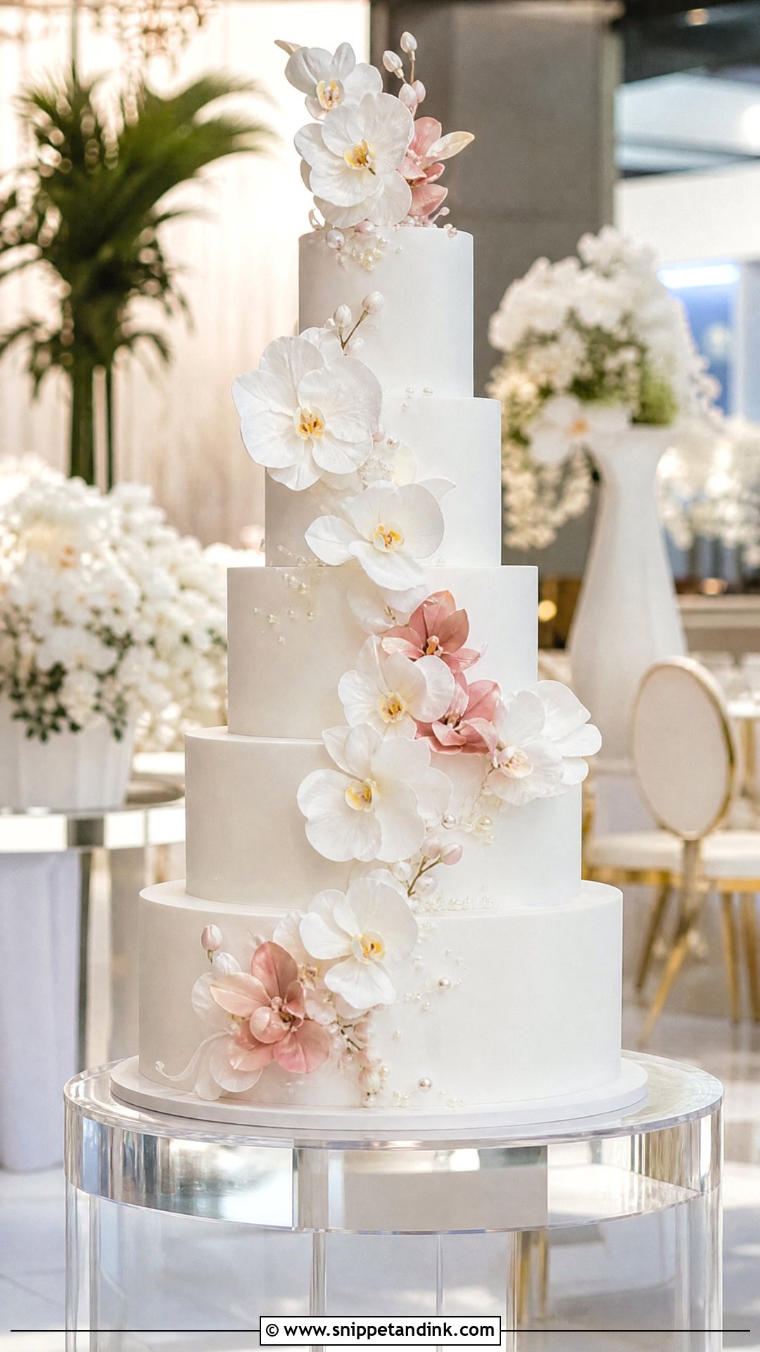 Tall Orchid Wedding Cake - Snippet and Ink - 25 Tall Cakes for Wedding