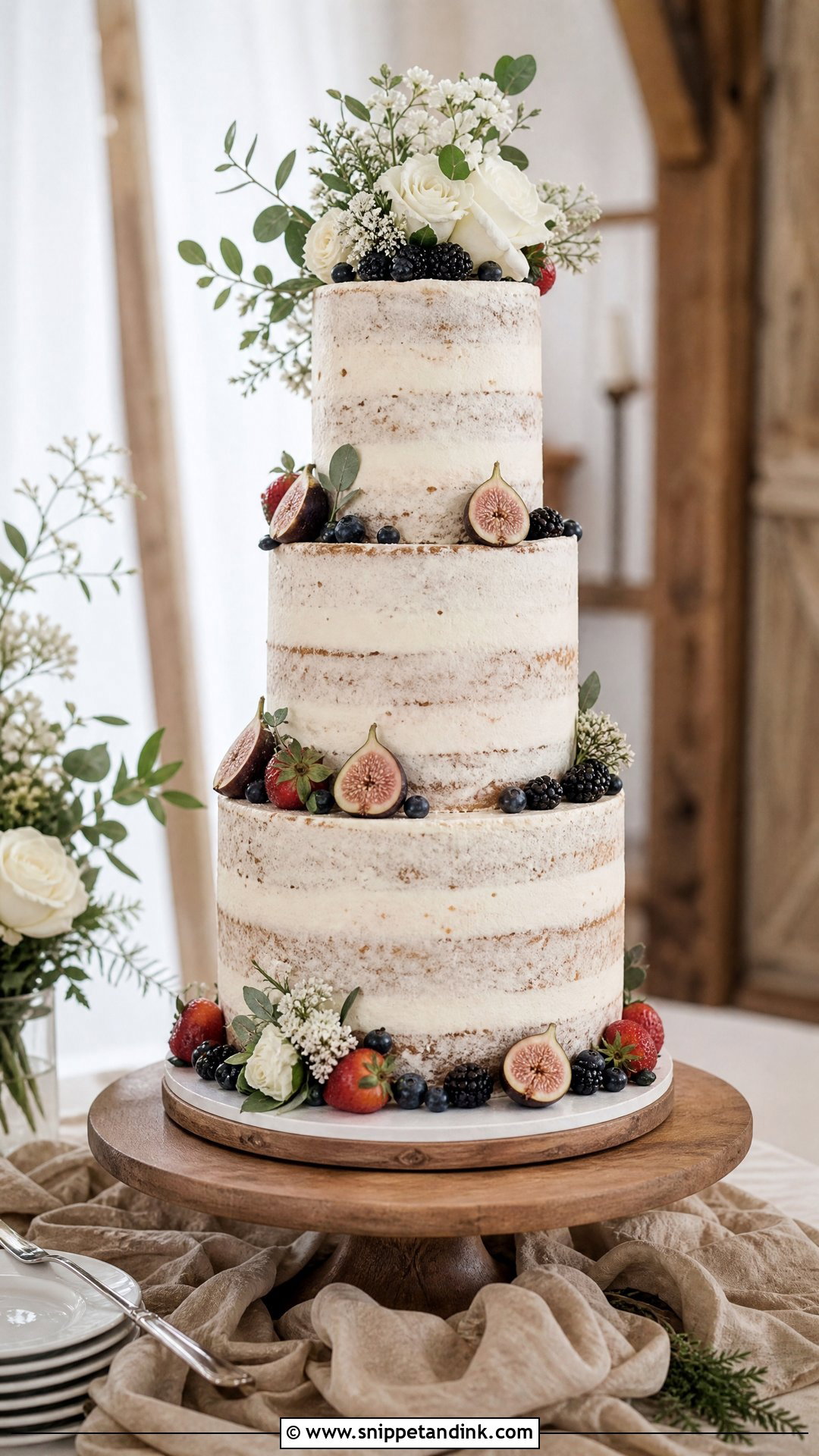 Tall Rustic Wedding Cake - Snippet and Ink - 25 Tall Cakes for Wedding