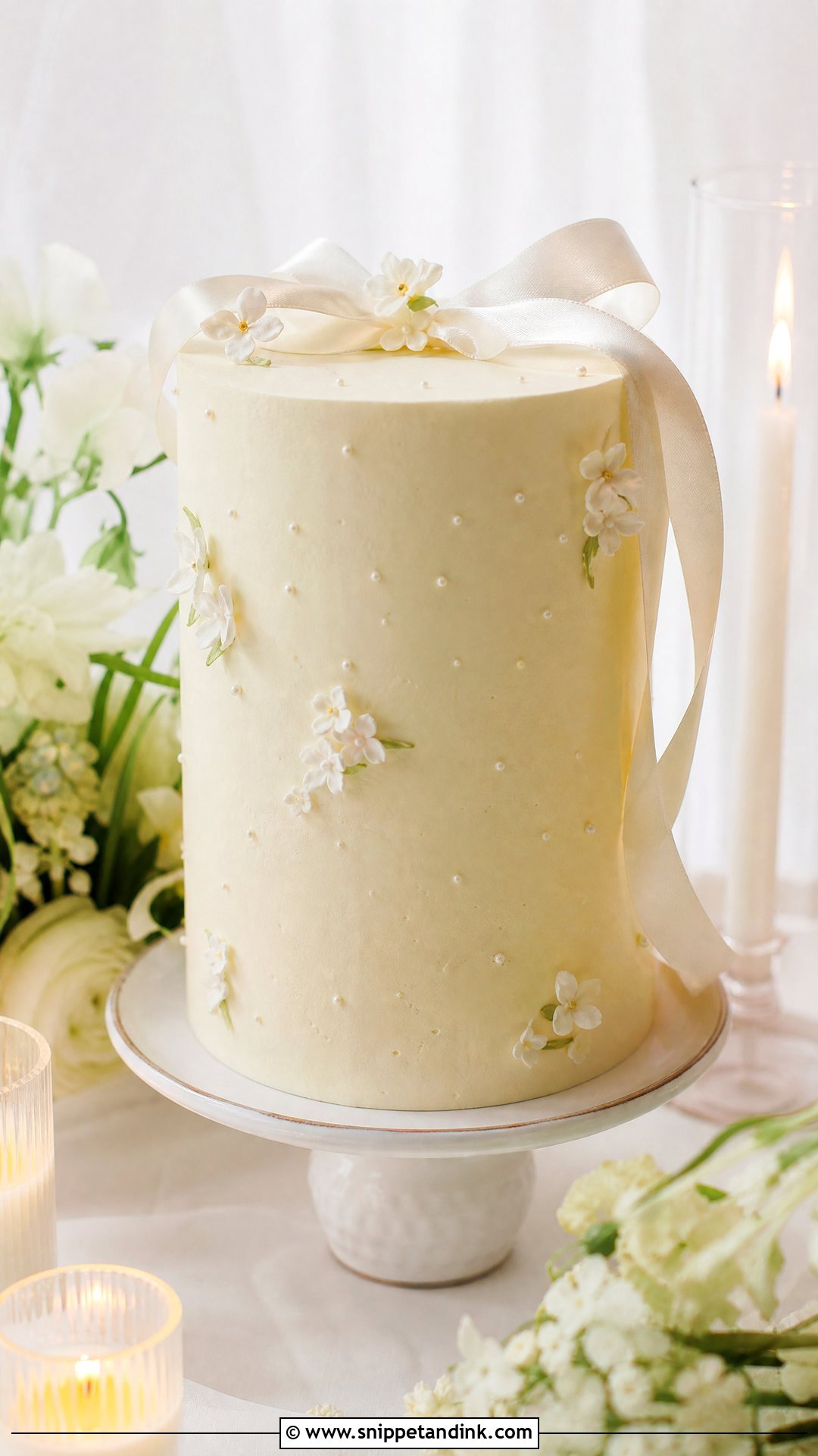 Tall Single Tier Wedding Cake - Snippet and Ink - 25 Unique Wedding Cakes