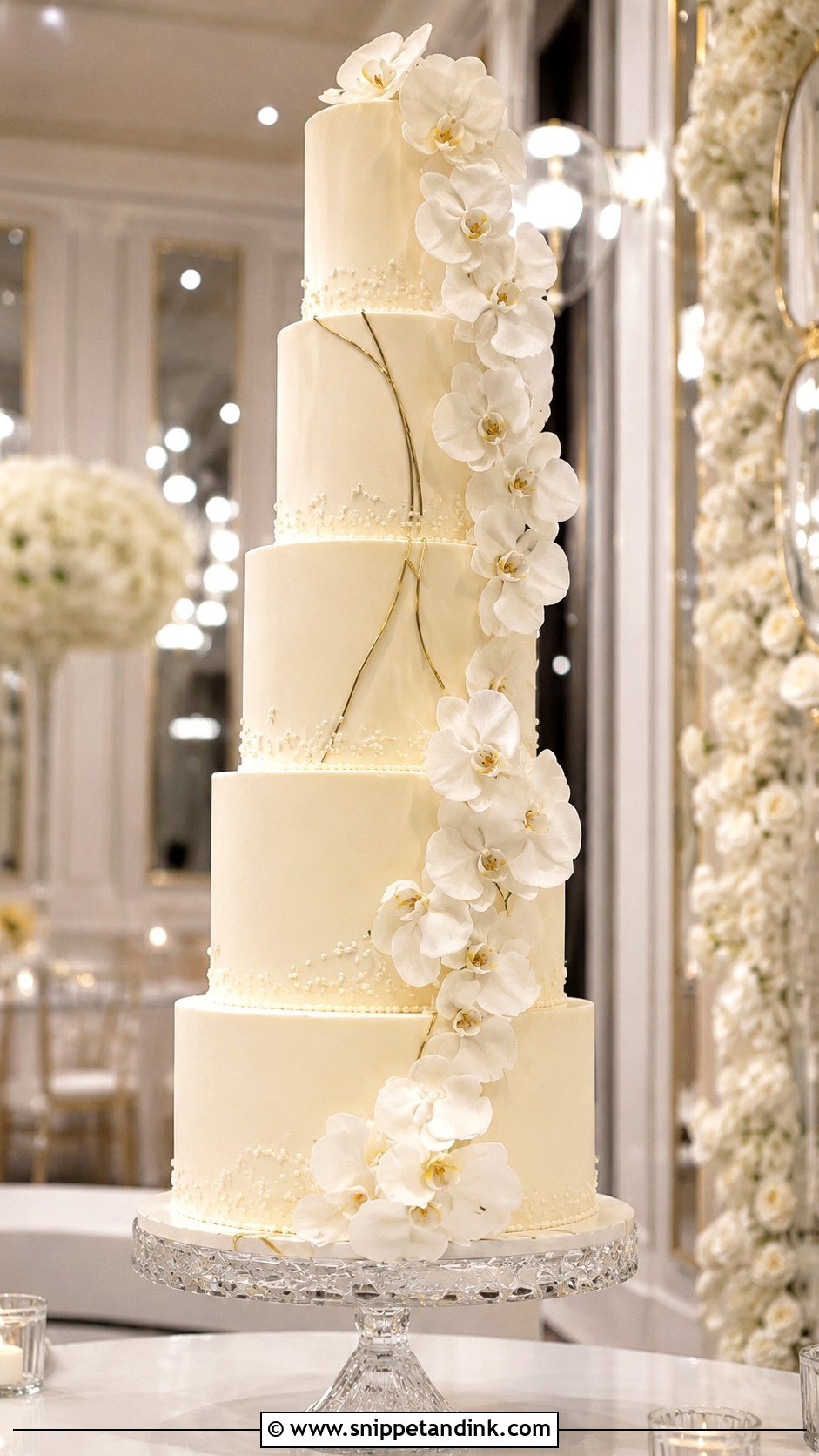 Tall Stacked Wedding Cake - Snippet and Ink - 20 Stacking Wedding Cakes Ideas