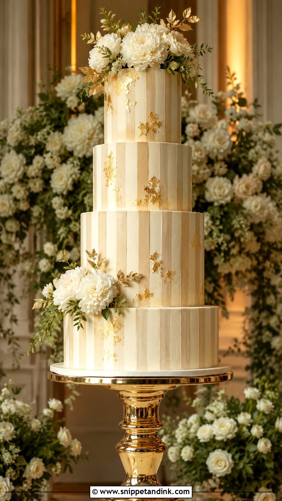 Tall Striped Wedding Cake - Snippet and Ink - 20 Striped Wedding Cake Ideas