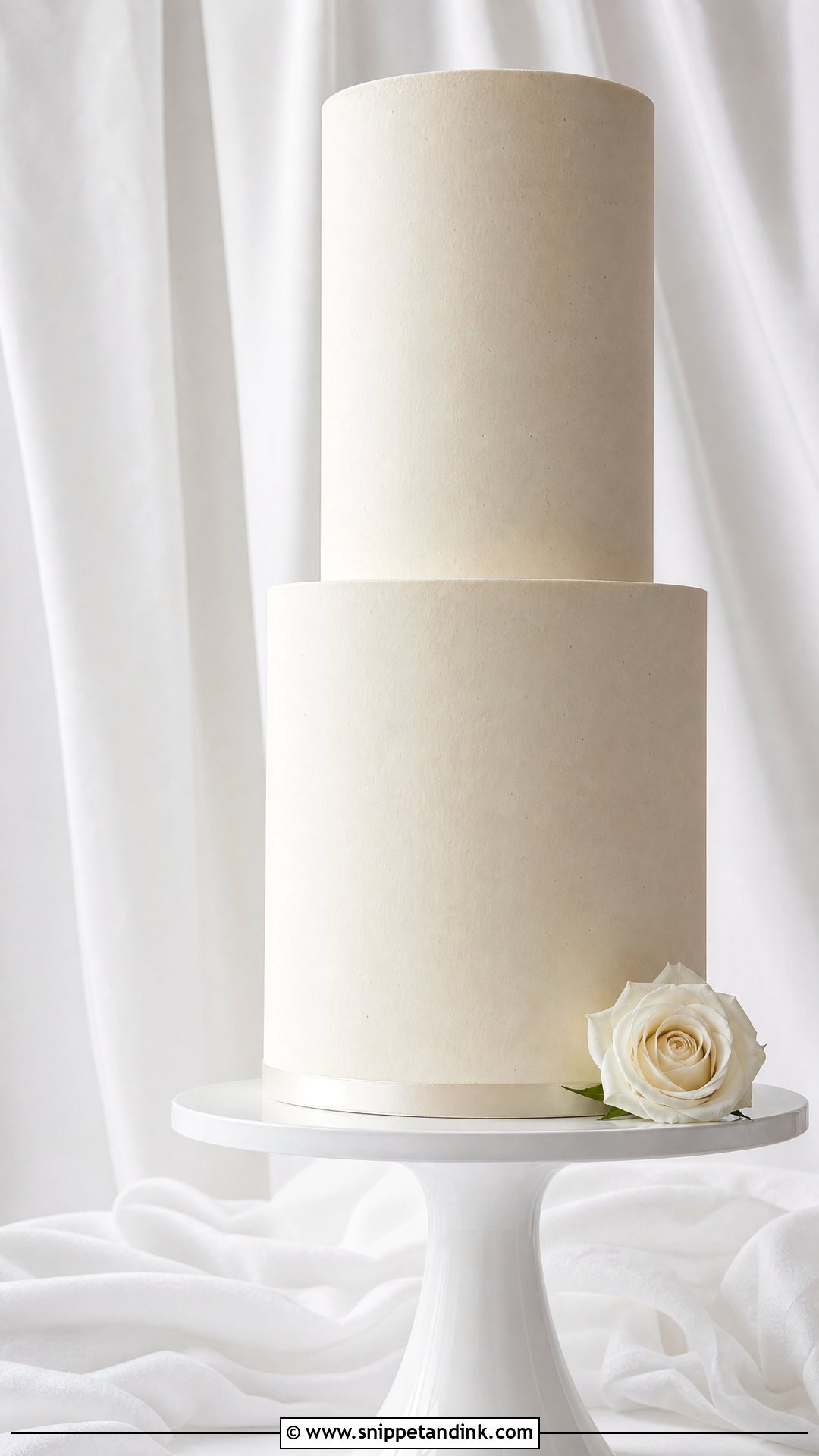 Tall Tier Wedding Cake - Snippet and Ink - 25 Minimalist Wedding Cake Ideas