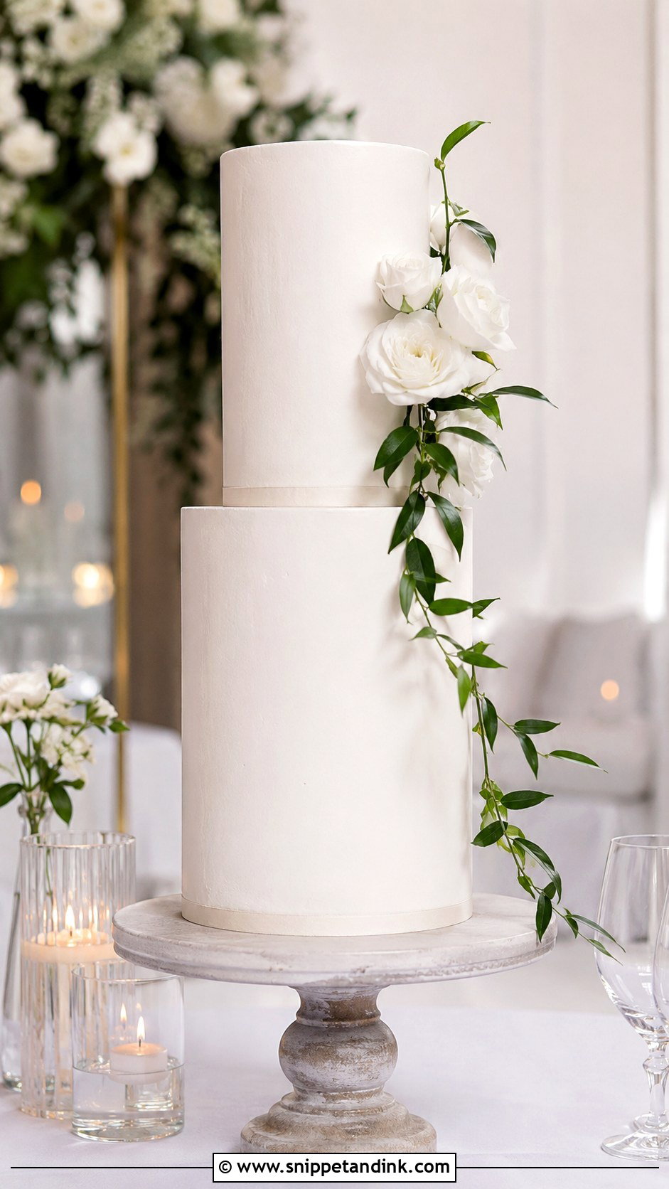 Tall Tier Wedding Cake - Snippet and Ink - 20 Display Cake Ideas for Wedding