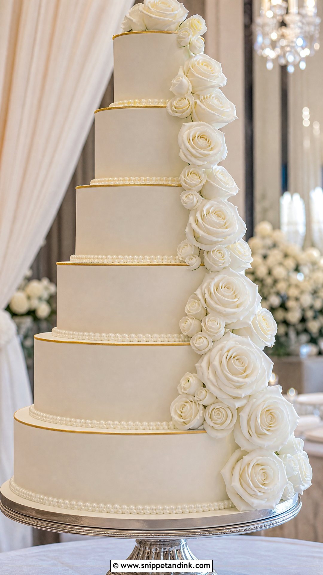 Tall Tiered Fondant Wedding Cake - Snippet and Ink - 35 Fondant Cakes for Wedding
