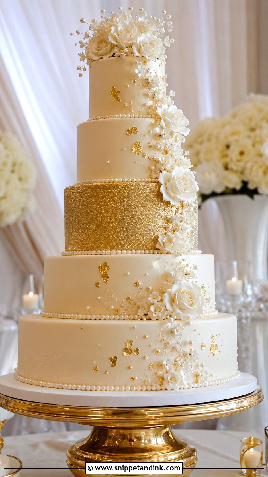 Tall Tiered Sparkle Wedding Cake - Snippet and Ink - 30 Sparkle Wedding Cake Ideas