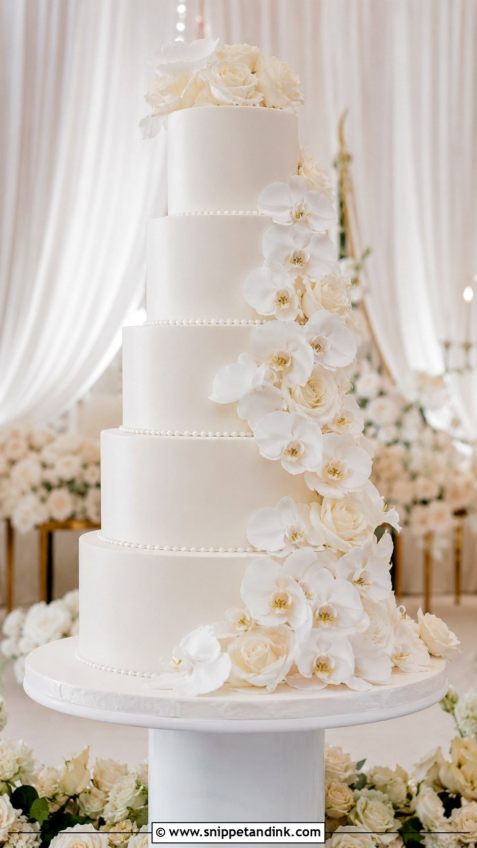 Tall Tiered Wedding Cake - Snippet and Ink - 20 Elegant Wedding Cakes