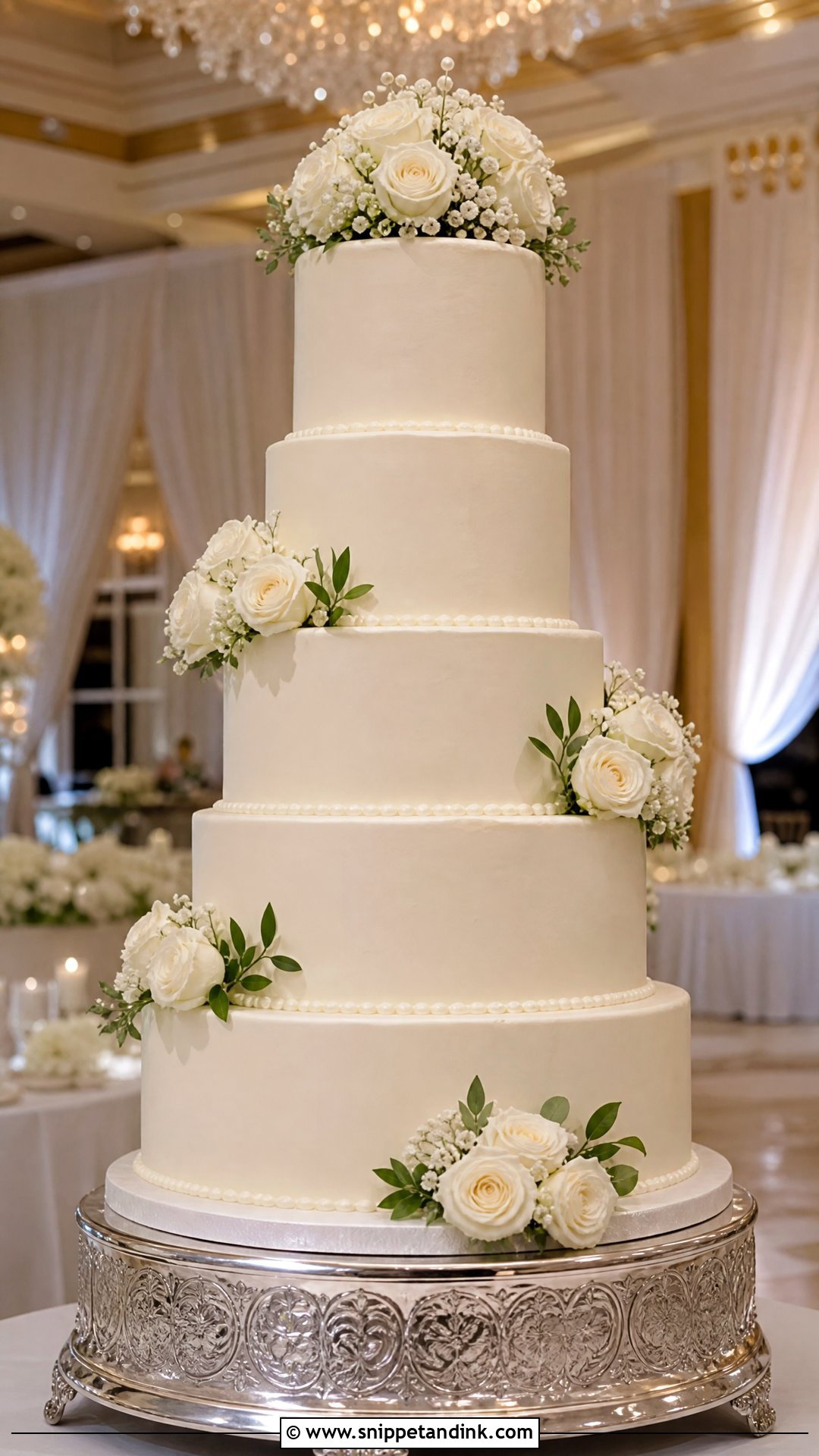 Tall Tiered Wedding Cake - Snippet and Ink - 25 Luxury Wedding Cake Ideas