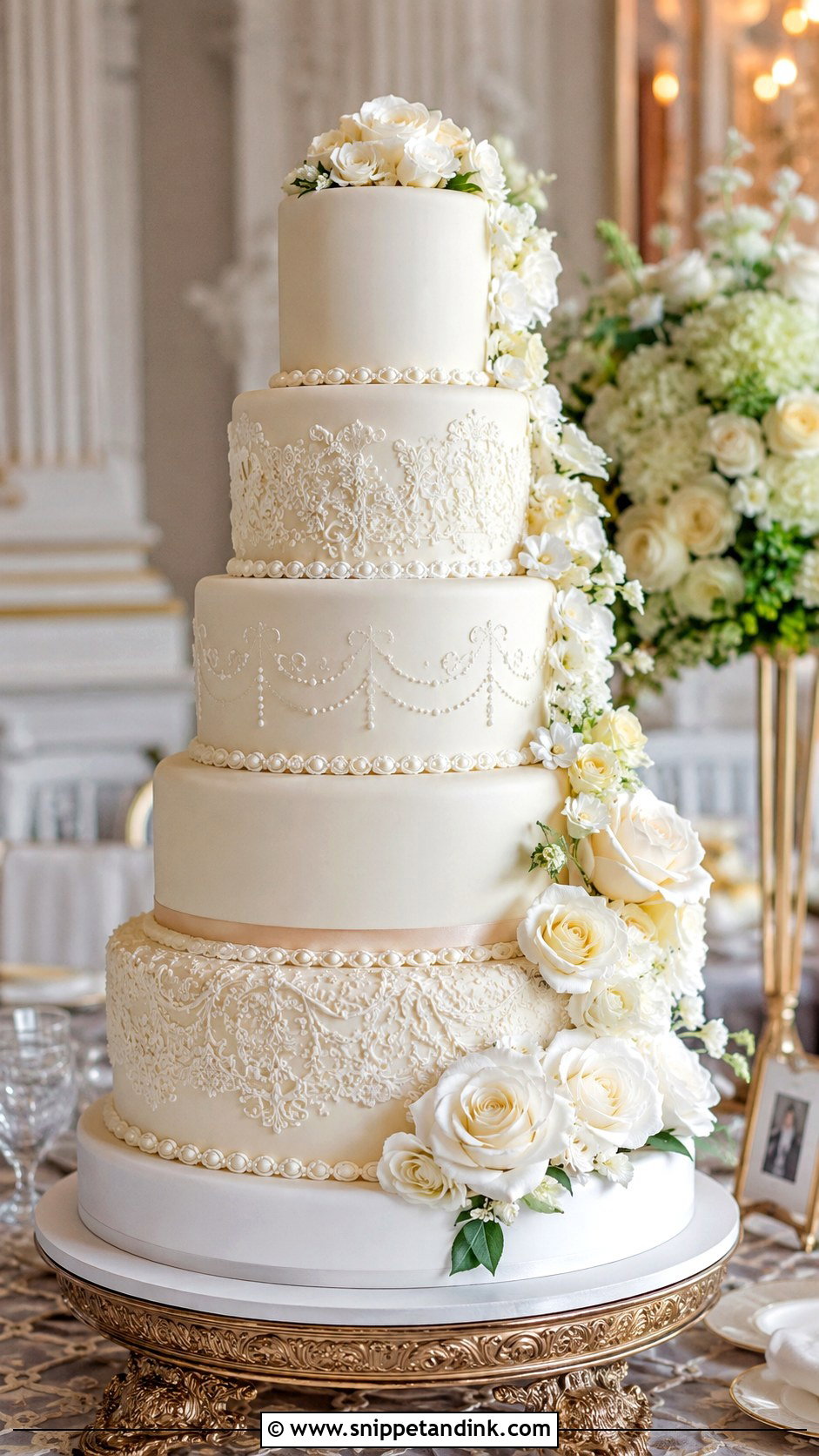 Tall Tiered Wedding Cake - Snippet and Ink - 20 Fancy Wedding Cakes