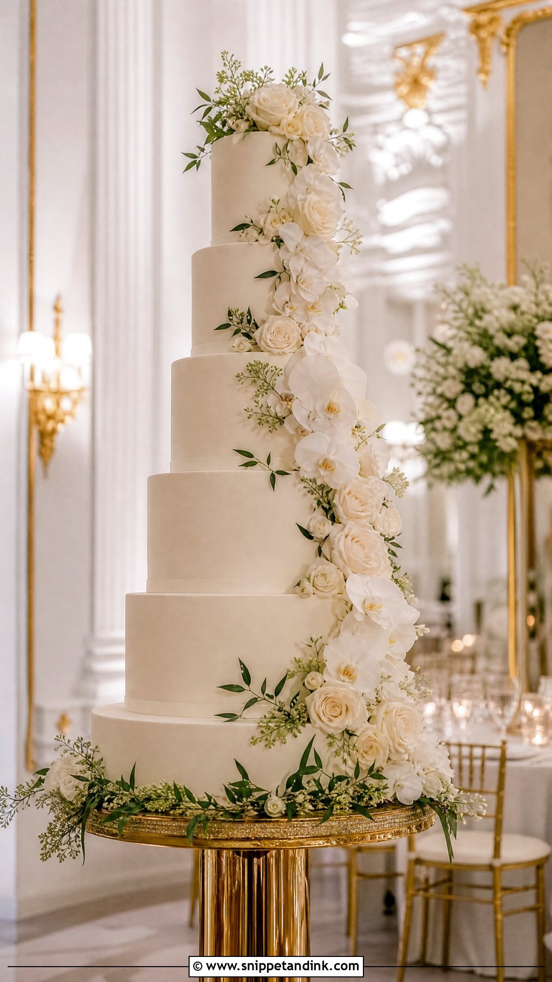 Tall Tiered Wedding Cake - Snippet and Ink - 20 Luxury Wedding Cake Designs