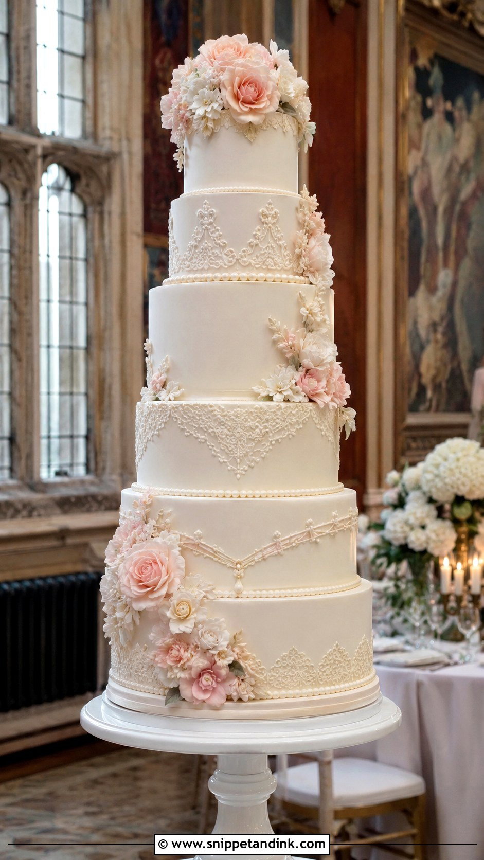 Tall Tiered Wedding Cake - Snippet and Ink - 20 Uk Cake Design Ideas for Wedding