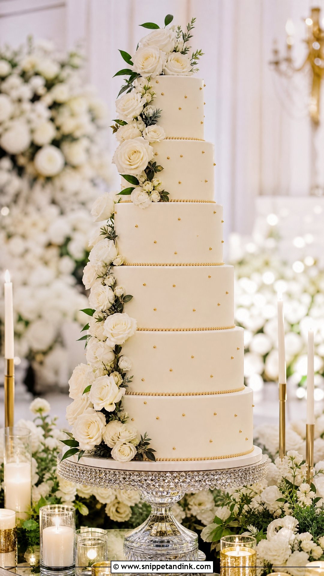 Tall Tiered Wedding Cake - Snippet and Ink - 20 Wedding Cake Inspiration