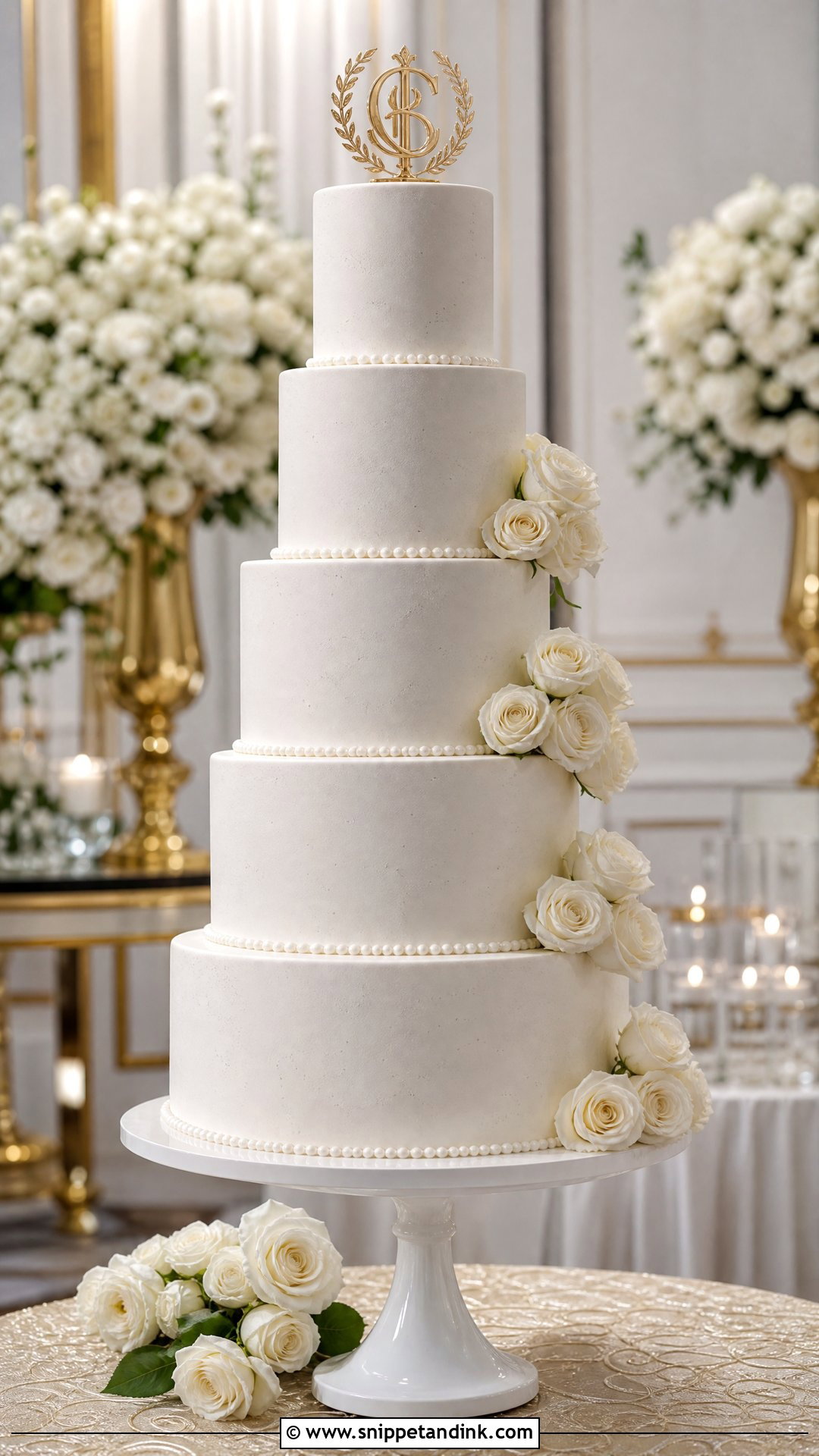 Tall Tiered Wedding Cake - Snippet and Ink - 25 Elegant Unique Classy Wedding Cakes