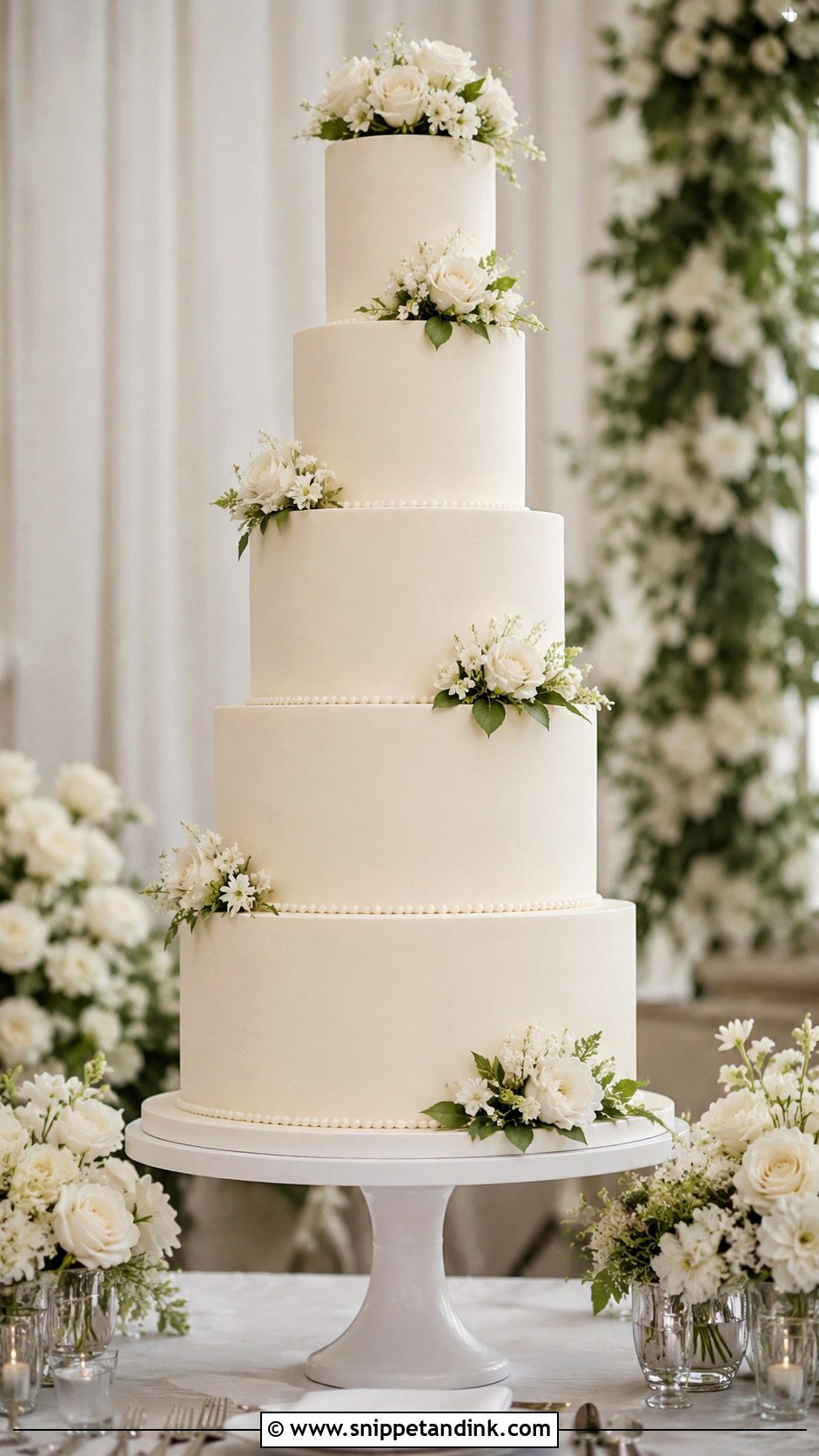 Tall Tiered Wedding Cake - Snippet and Ink - 20 Different Cake Ideas for Wedding