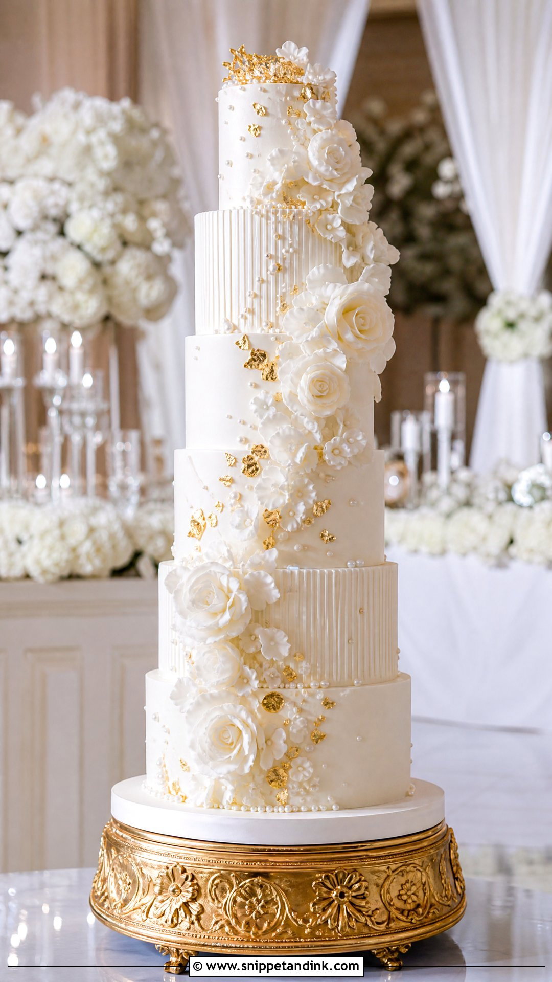 Tall Wedding Cake - Snippet and Ink - 35 Wedding Cakes